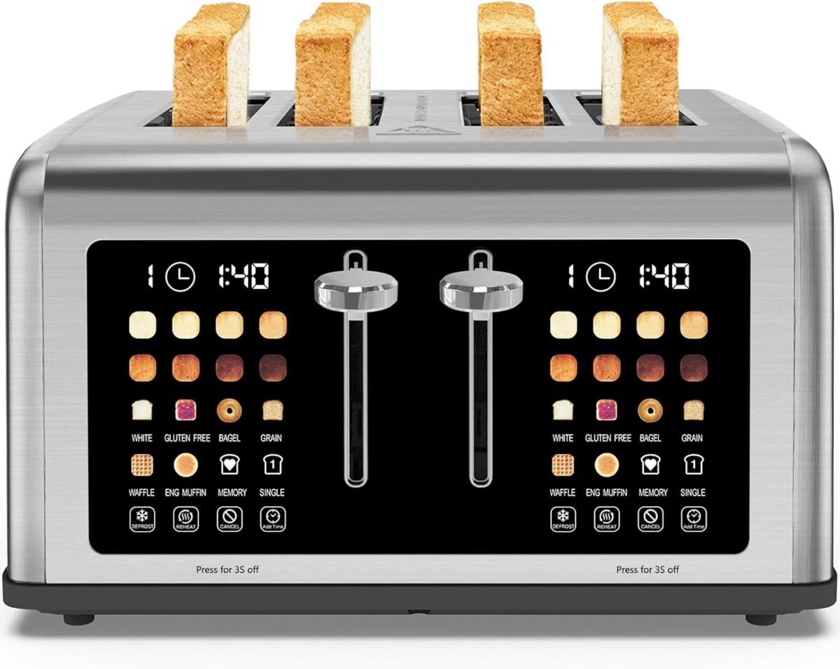 4 slice toaster touch screen stainless steel toasters digital timer.jpg