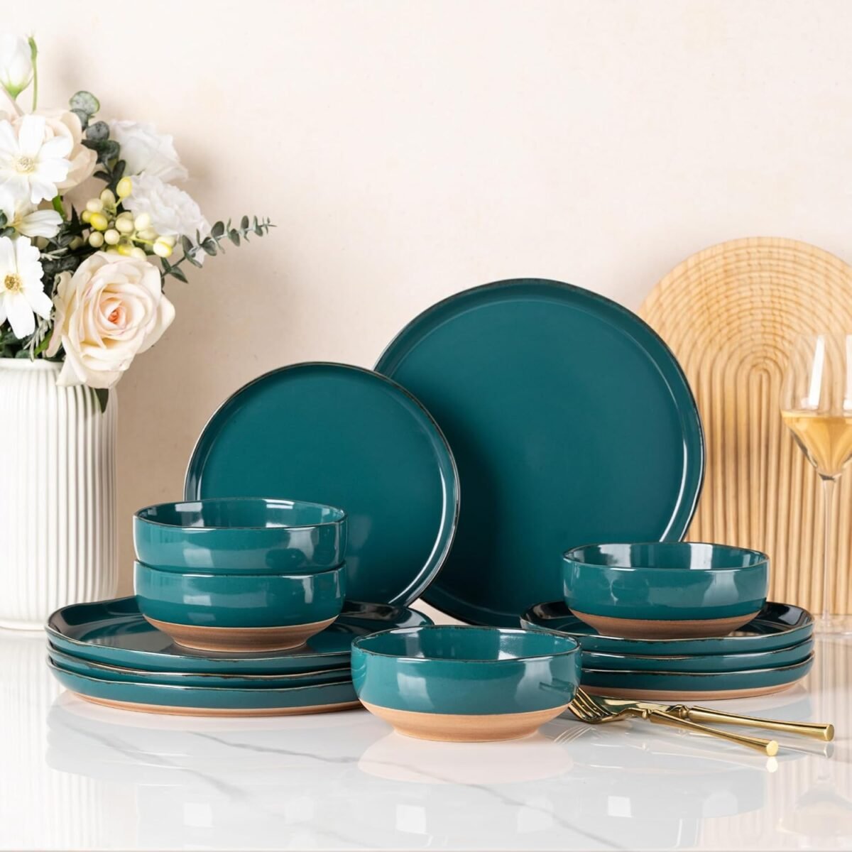 Amorarc ceramic dinnerware sets for 4 12 pieces handpainted plates an.jpg
