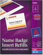 Avery printable laserinkjet name badge insert refills 3 x 4 white.jpg