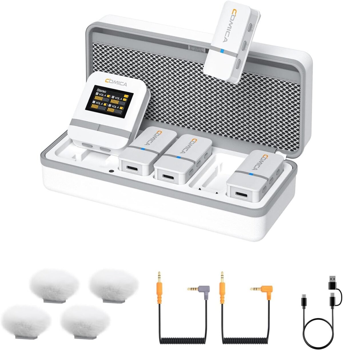 Comica vimo q 4 channel wireless lavalier microphone system with noise.jpg