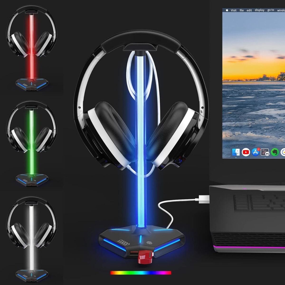 Cozoo rgb headphone stand with 2 usb2.0 extension charging port extend.jpg