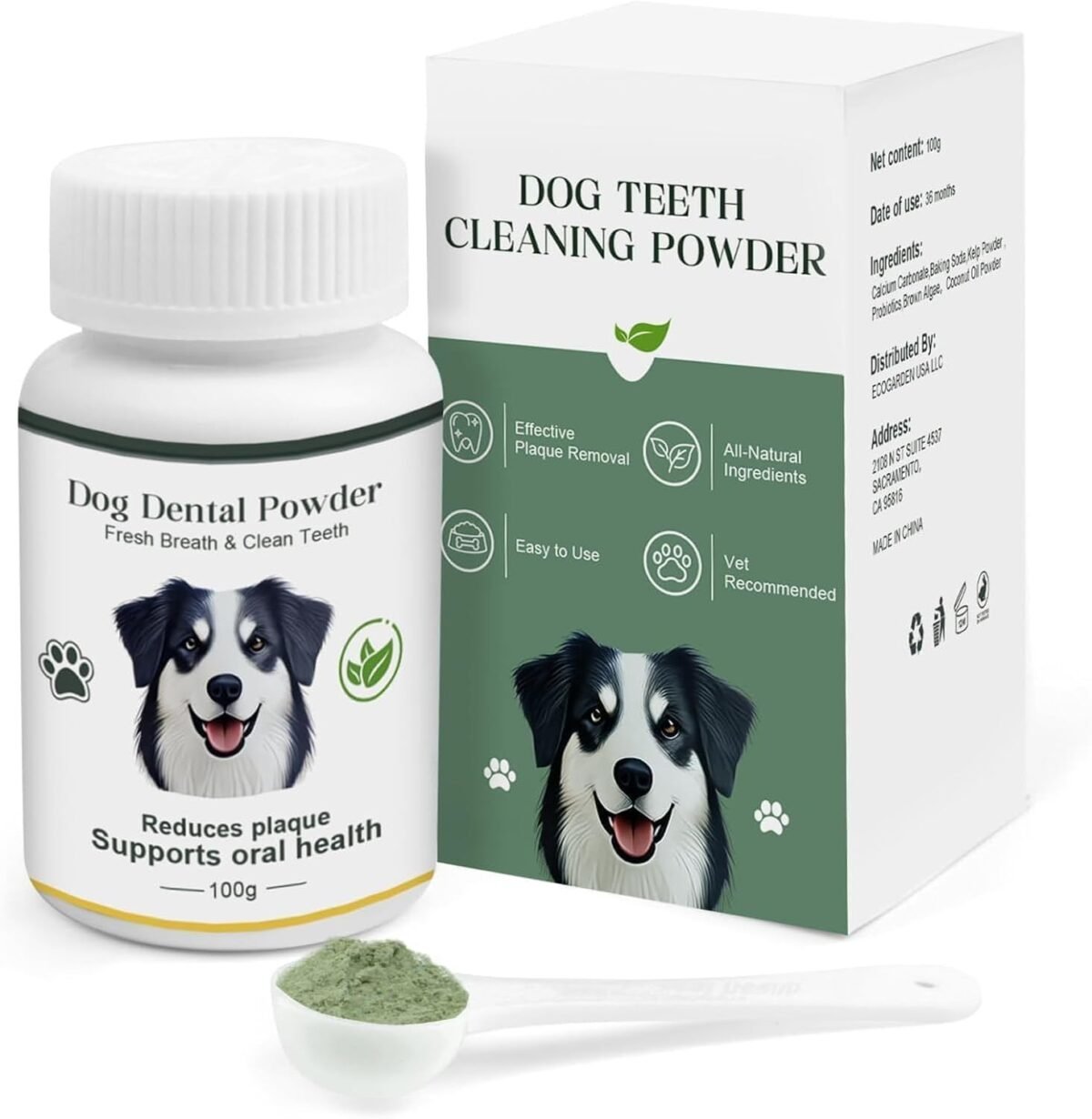 Dog teeth cleaning powder 100g fights plaque tartar freshens breath.jpg
