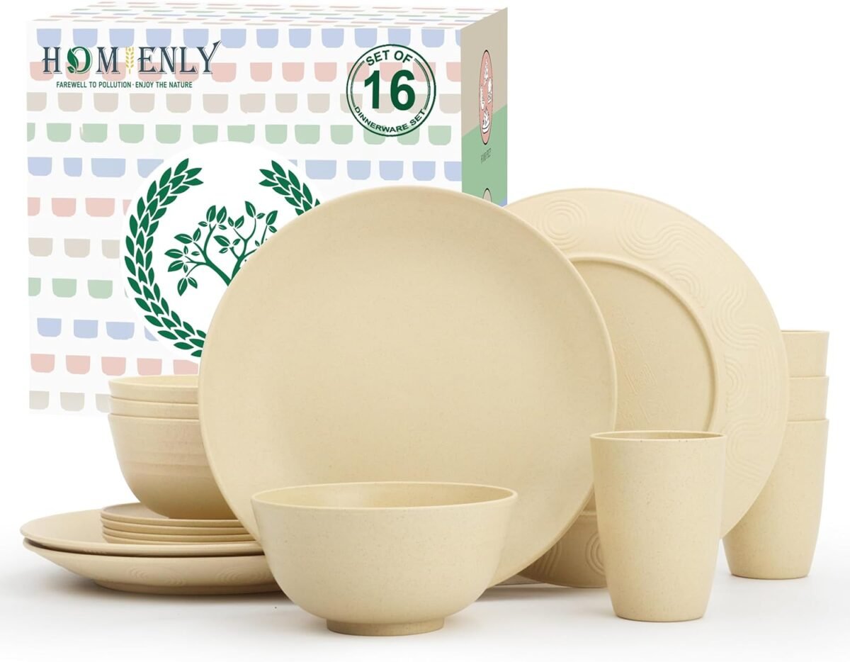 Homienly premium wheat straw dinnerware sets lightweight unbreakabl.jpg