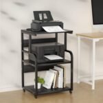 Large printer stand with 3 tier wood storage shelves multi purpose de.jpg