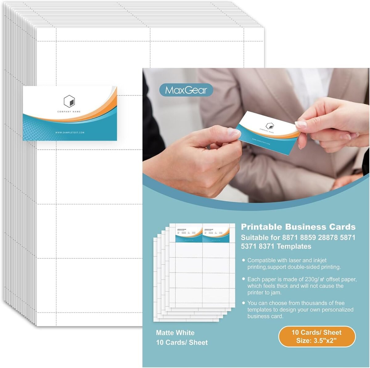 Maxgear business cards printable business cards compatible with laser.jpg
