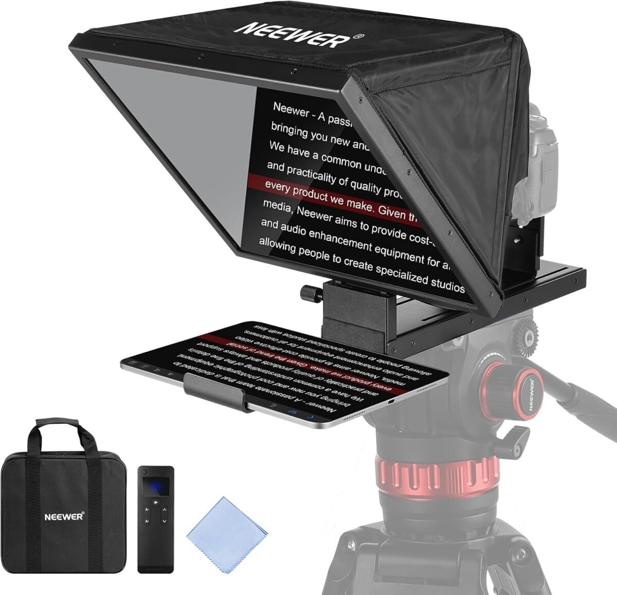 Neewer basics x16b aluminum alloy liftable teleprompter 16 for ipad t.jpg