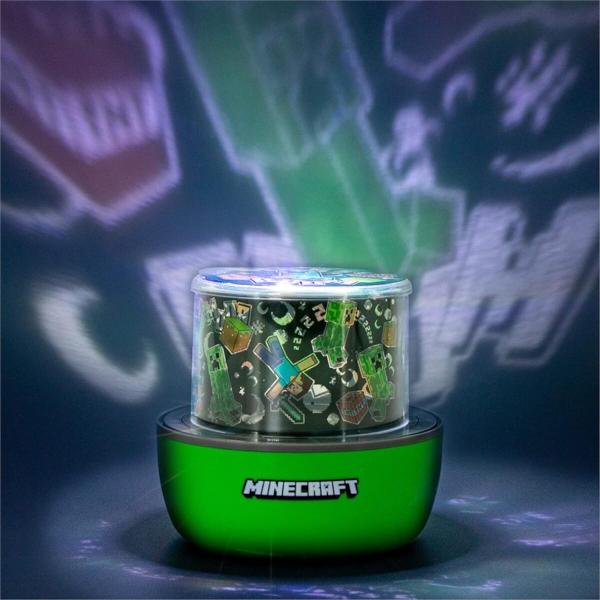 Paladone minecraft officially licensed creeper steve projector night.jpg
