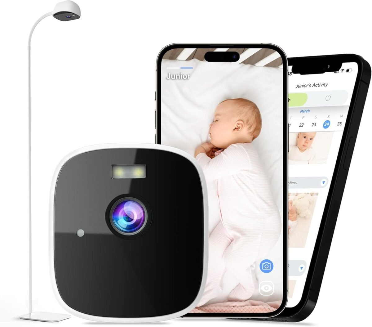 Rraycom smart baby monitor with floor stand 2k crib camera with ai br.jpg