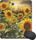Square mouse pad with non slip rubber base sunflowers mouse mat with s.jpg