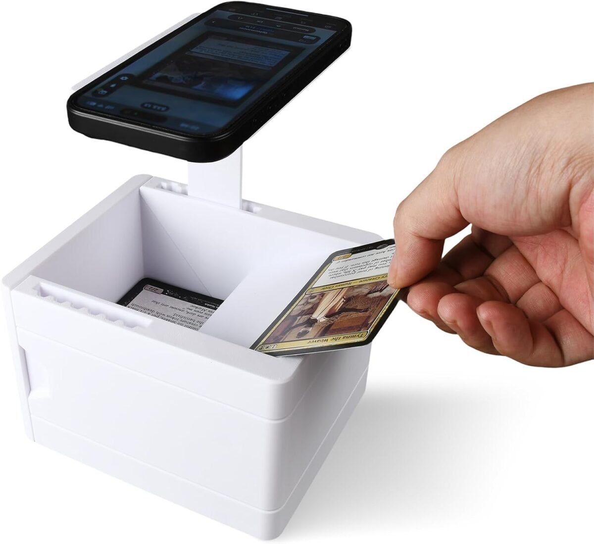 Tcg card scanner phone holder compatible with standard size unsleeved.jpg