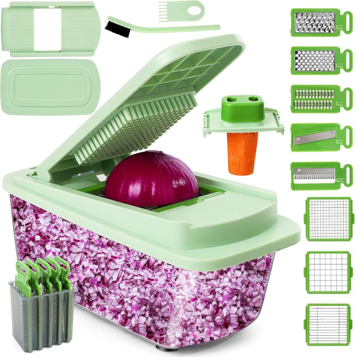 Vegetable chopper with 8 blades onion chopper 16 in 1 with container.jpg