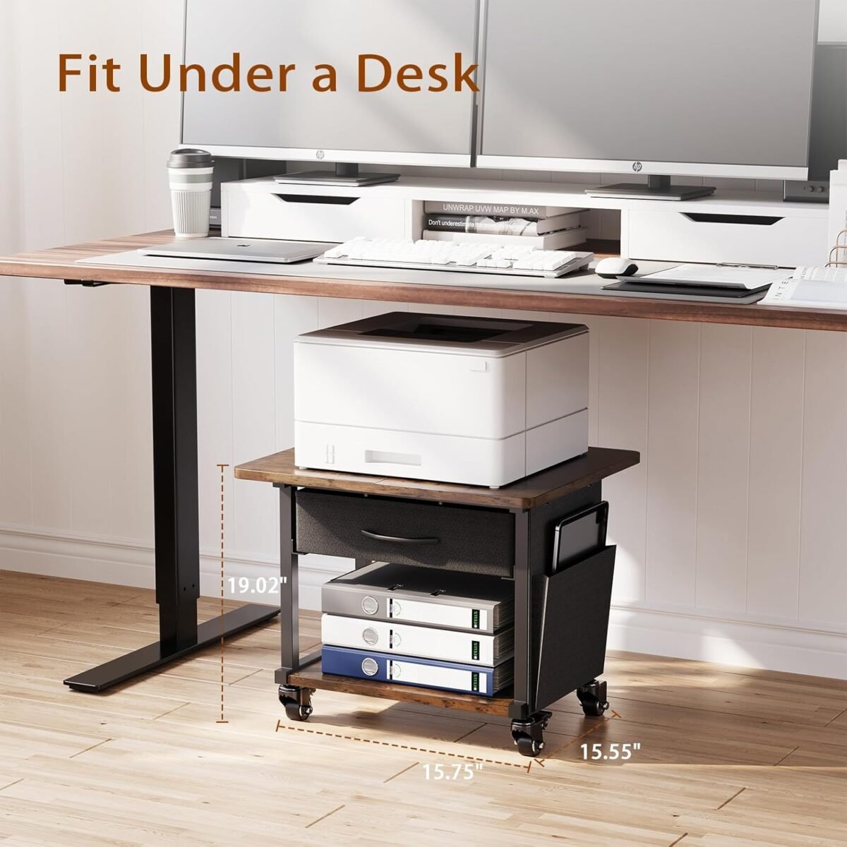 1754113203 2 tier printer stand with storage drawer under desk rolling printer.jpg