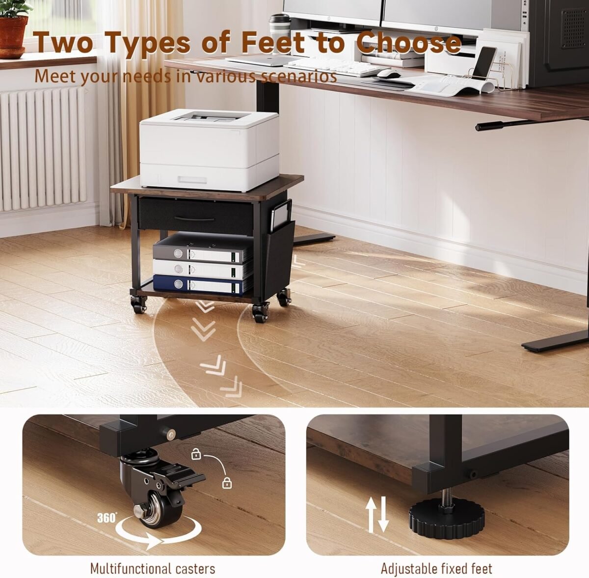 1754113206 2 tier printer stand with storage drawer under desk rolling printer.jpg