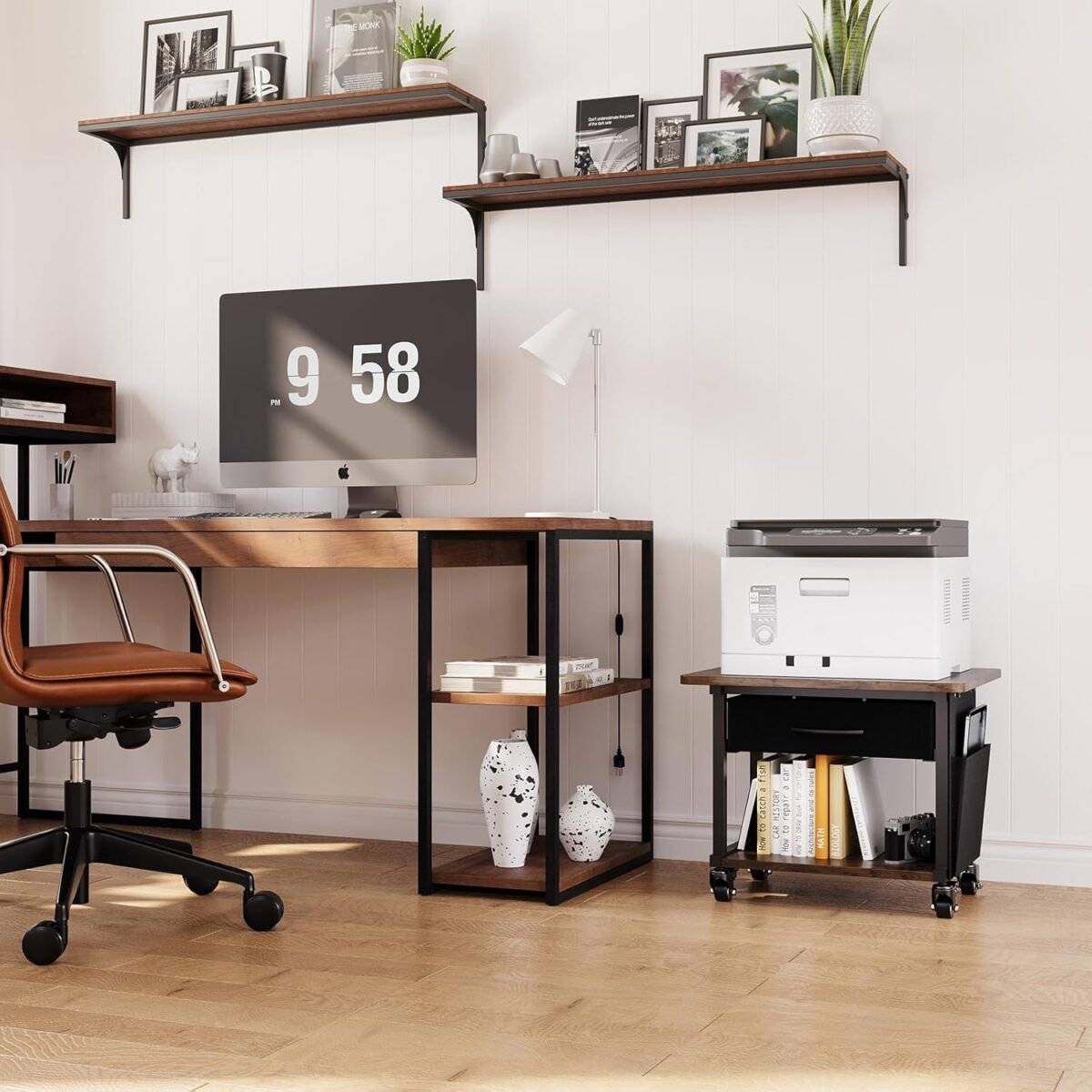 1754113207 2 tier printer stand with storage drawer under desk rolling printer.jpg
