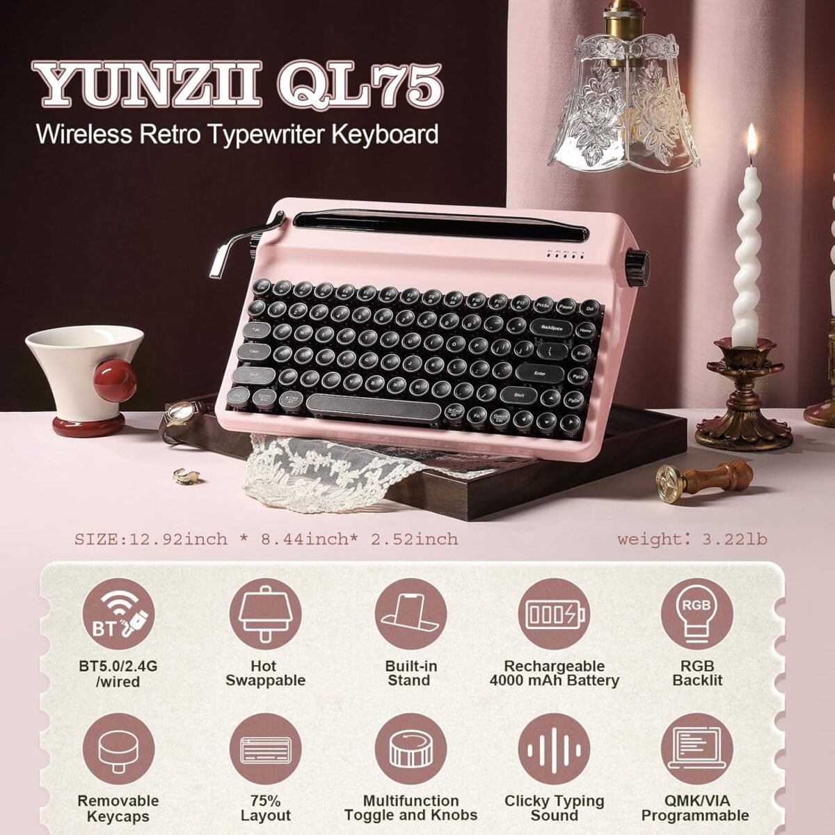 1754186303 yunzii ql75 wireless typewriter hot swap retro mechanical keyboardpun.jpg