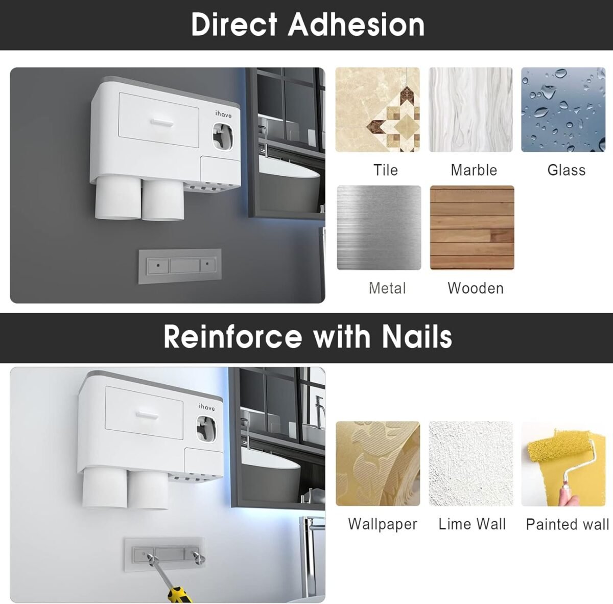 1755232607 ihave toothbrush holders for bathrooms 2 cups toothbrush holder wall.jpg