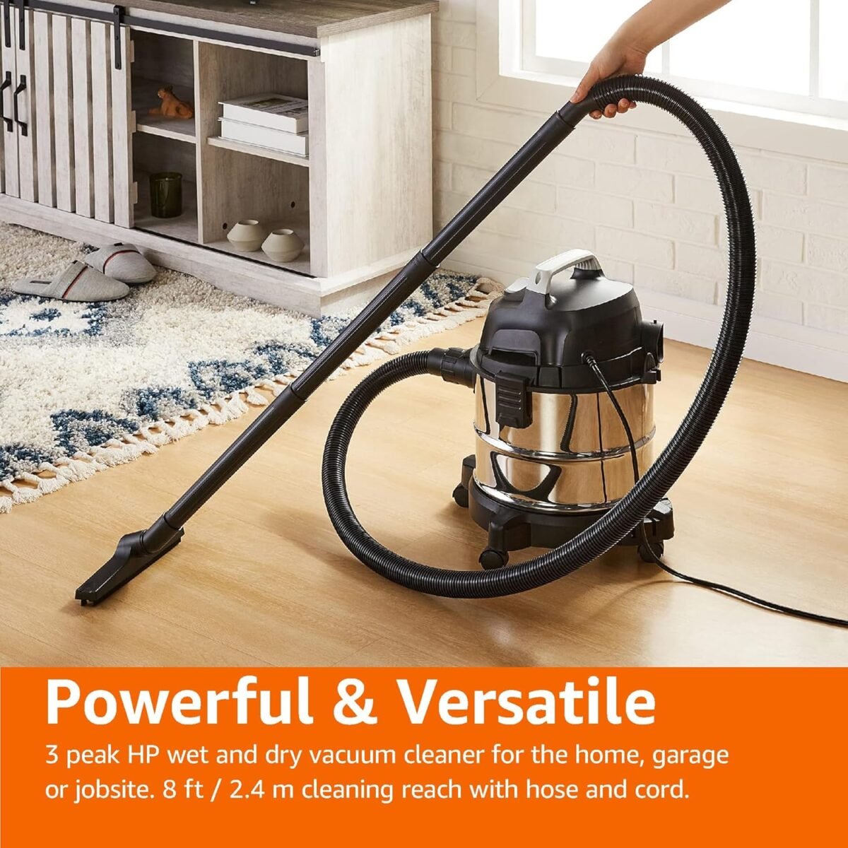 1755824610 amazon basics wet dry vacuum cleaner 4 gallon shop 3 hp stainless st.jpg