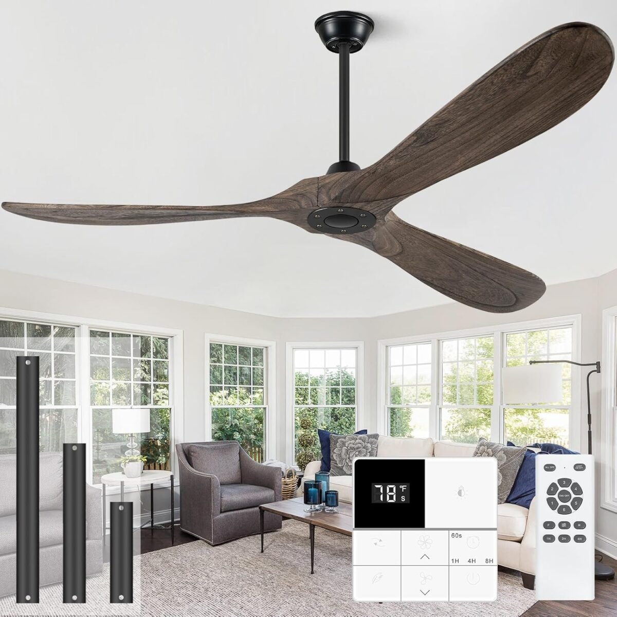 Eliora 60 ceiling fans without lights wood ceiling fan no light with.jpg