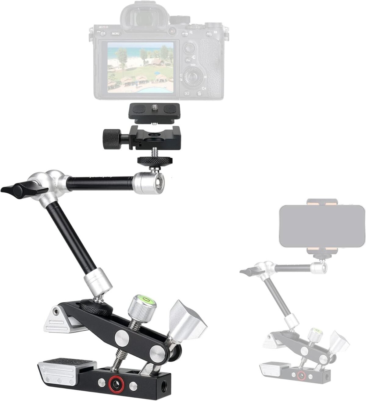 Heavy duty dslr mirrorless camera camcorder super clamp mount wmagic.jpg