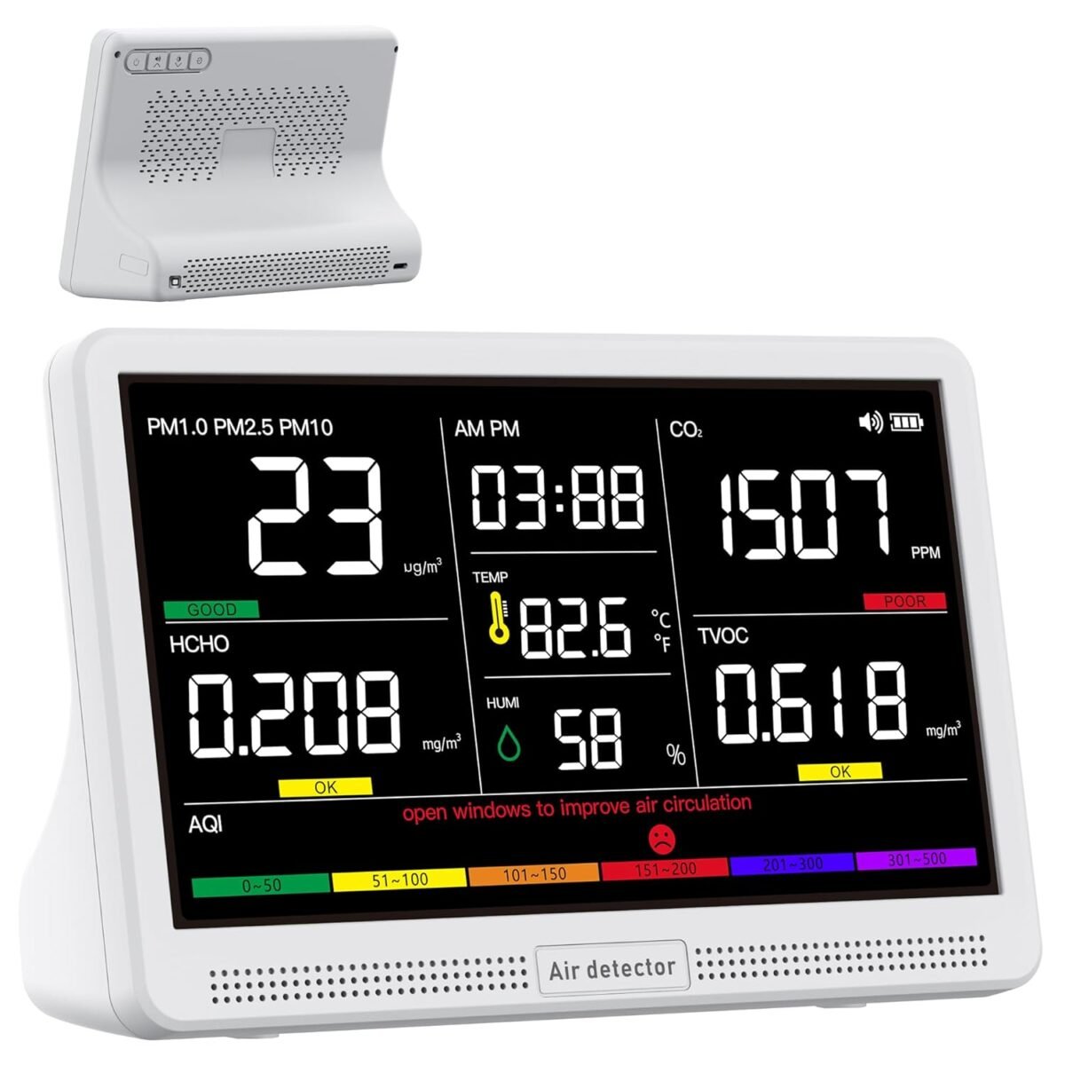 Bonoch 16 in 1 air quality monitor indoor 7 display 9 aqi7 aqi alert.jpg