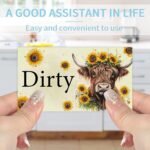 1759122375 dishwasher magnet clean dirty sign sunflower highland cow double side.jpg