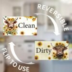 1759122377 dishwasher magnet clean dirty sign sunflower highland cow double side.jpg