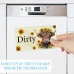 1759122378 dishwasher magnet clean dirty sign sunflower highland cow double side.jpg