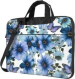 Blooming blue daisy laptop bag for women computer bag shoulder laptop.jpg