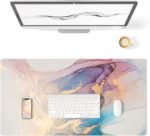 Colorful star waterproof blue purple marble desk pad leather desk mat.jpg