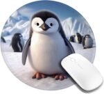 Cute penguin round mouse pad 8 inch comfort gaming mousepad stitched.jpg