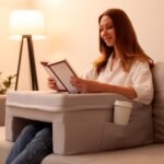 Gaming lap desk pillow – large 24″ flat surface laptop pillow for couc.jpg