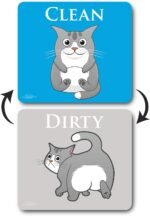 Gray funny cat clean dirty dishwasher magnet dishwasher magnet clean.jpg