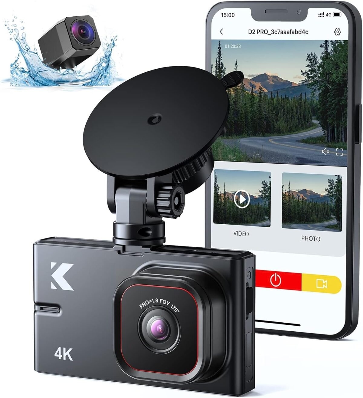 Kingslim dash cam front and rear with wifi kingslim d2 pro 4k single.jpg