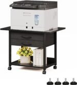 Large printer stand with storage fabric drawer under desk printer tabl.jpg