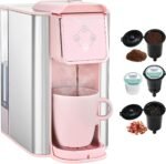 Mecity pink coffee maker 3 in 1 single serve coffee machine for flat.jpg