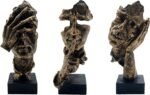 Aboxoo large size 3 pcs thinker statue silence is gold abstract art f.jpg