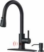 Forious black touchless kitchen faucet with soap dispenser hands free.jpg