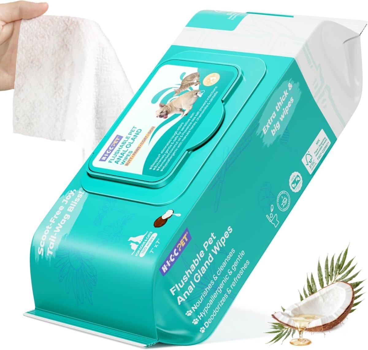 Hicc pet wipes for dogs cats vet recommended cleansing deodorizing.jpg