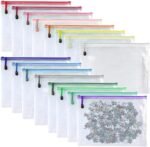 Oaimyy 16 pcs 6 x 8 inch mesh zipper pouch plastic zip file folder.jpg