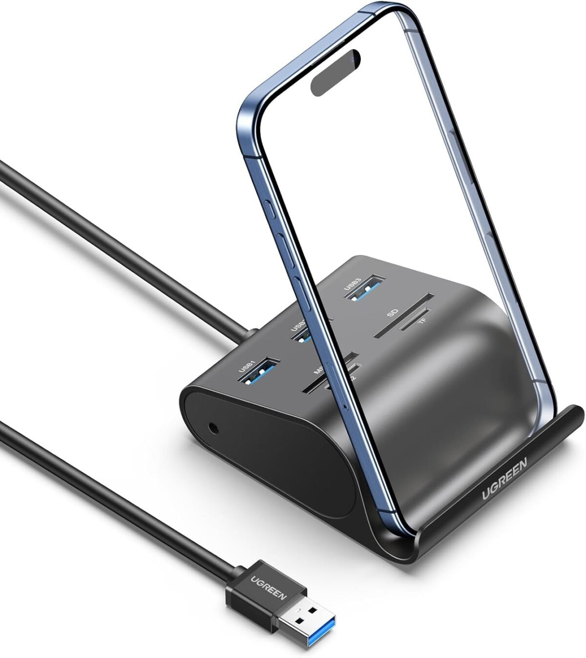 Ugreen usb card reader usb 3.0 hub 3 ports with sd tf ms m2 card adapt.jpg