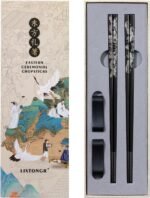 2 pairs reusable stainless steel chopsticks laser engraved non slip g.jpg