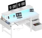 Dlisiting white computer desk with keyboard tray 47 inch white offic.jpg