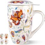 Gbhome tea mug with infuser and lid 18 ounce large ceramic loose leaf.jpg